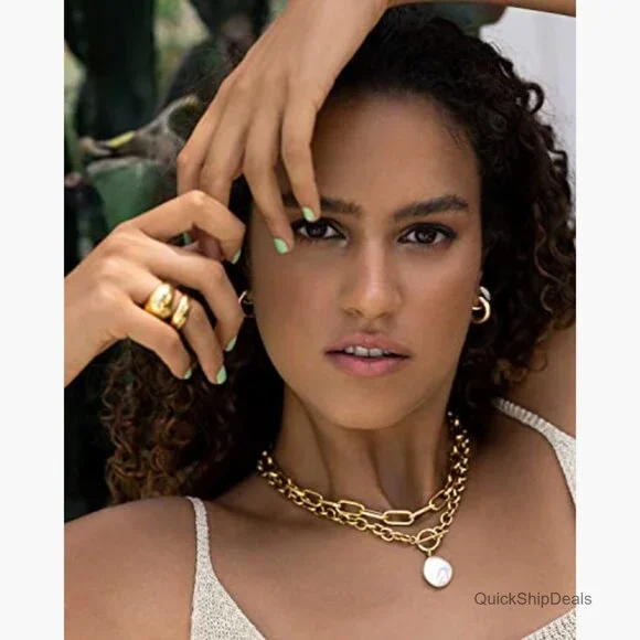 18K Gold Plated Pearl Pendant Necklace with Toggle Clasp